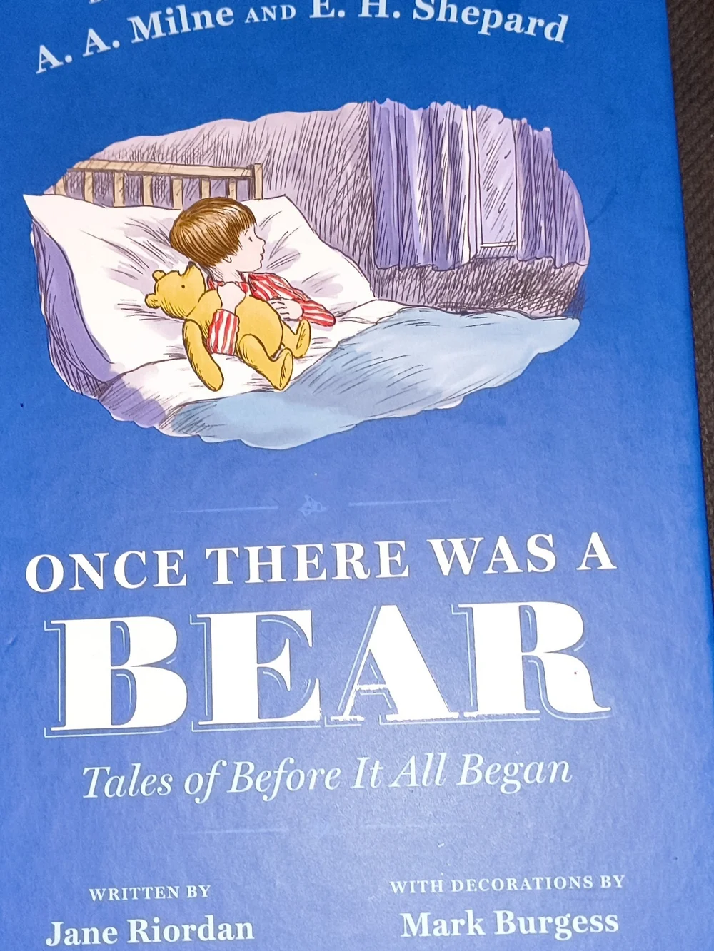 Once There Was a Bear Blue Wall Art Print
